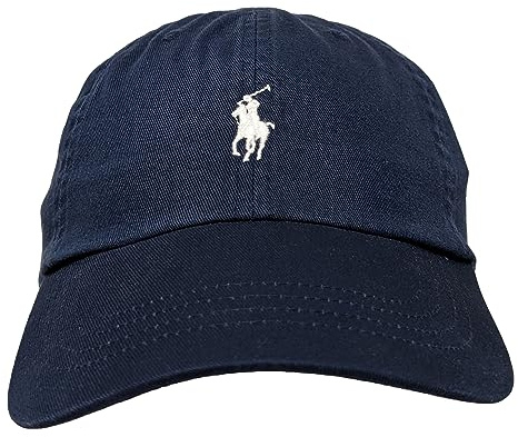 Polo Ralph Lauren Herren Baumwolle Chino Baseball Cap, Marineblau (weißes Pony), Einheitsgröße