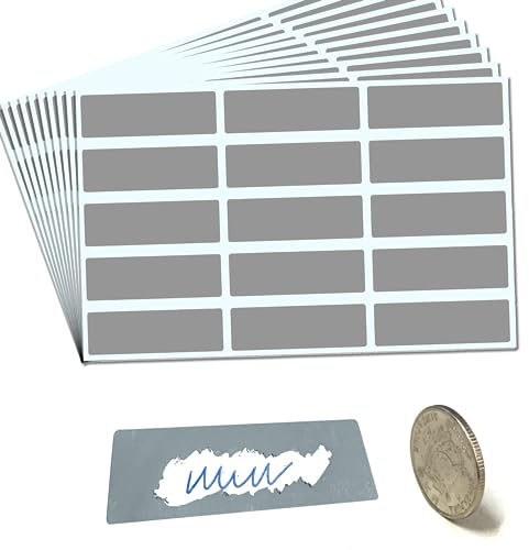 600 Pezzi, 48 x 15mm - Gratta e Vinci Personalizzato Adesivi Etichette (Scratch Sticker) - Grigio