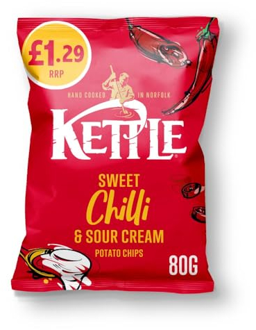 Kettle Chips Hand Cooked Potato Crisps 12 x 80g £1.39 (Sweet Chilli & Sour Cream)