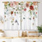 Laifzere Küchen-Vorhänge, Blumenmuster, klein, kurz, rustikal, bunt, Wildblume, Kolibri, Blüte, Federstange, Tasche, Etagen, Fensterbehandlungsvorhänge (66 x 91 cm)