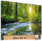 TRIOSK Sichtschutz Garten Deko Zaun Plane Blickdicht groß mit Zaunblende Motiv Wald Bach Wasser Baum für Zaunelement Doppelstabmatten Stabmattenzaun Gartenzaun PVC 250x180 cm