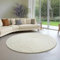 the carpet Everest - moderner Kurzflor Teppich Wohnzimmer Schlafzimmer mit Hoch-Tief-Effekt, 3D Effekt, hohe Flordichte und angenehm weich, Creme, 200 cm Rund
