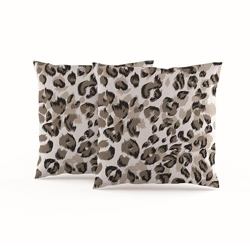 ggaimwf Kissenhüllen Leopardenmuster Grauweißes abstraktes Tier Kissenbezüge mit Jagdmotiv Dekorativer Kissenbezug Doppelseitig Kinderkissen fürs Spielzimmer Couch Schlafzimmer 46x46cm 2er-Set