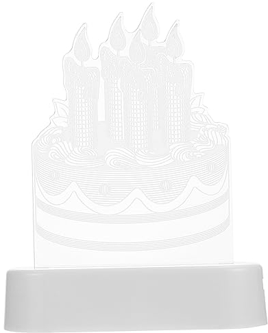 WOONEKY Geburtstag Lichter Kuchendekoration Klare Ornamente Kerze Kuchen Licht Dekorationen Für Hochzeitszeremonien Ornament Beleuchten Geführte Geburtstagskerzen Geführte Kerze Acryl Weiß