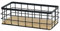 Draht-Aufbewahrungskörbe Mit Holzsockel, Rechteckiger Metallkorb Zum Aufhängen an Der Wand, Einfarbig, Minimalistisch, Robuste Körbe Für Küche Und Bad, Metall-Aufbewahrungskorb, Körbe Zum Ordnen Von D