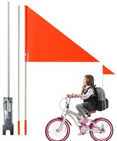 Wisylizv Bike Safety Flag - Waterproof Orange Flag With Buckle For Outdoor Cycling, Bike Trailers & Kayaking