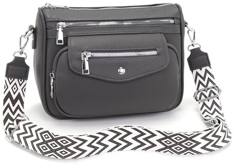 YISUOHOOM 7 Farben Umhängetasche Damen Mittelgroß 2025 Kleine Handtasche Damen Crossbody Bag Grau Schönes Geburtstagsgeschenk für Frauen