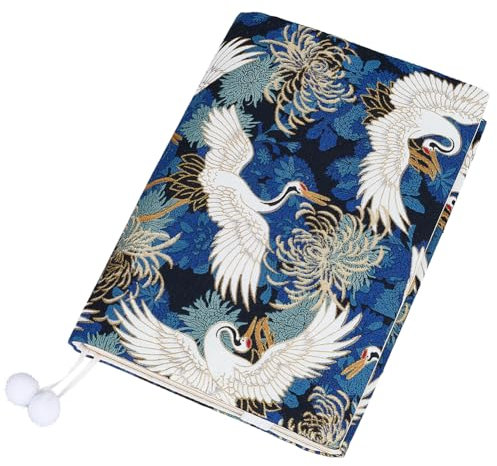 CRASPIRE Protezione per Libri Cranes Daisy Flower Copertina per Libri in Tessuto Custodia per Libri Regolabile Copertina per Libri in Tessuto Morbido Retro per Libri con Copertina Rigida A5 Libri