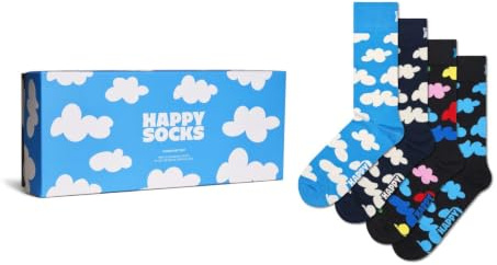 Happy Socks Crew-Socken mit Natur-Motiv für Herren und Damen – Wolken, Eicheln, Sonnenuntergänge – 36-40 & 41-46