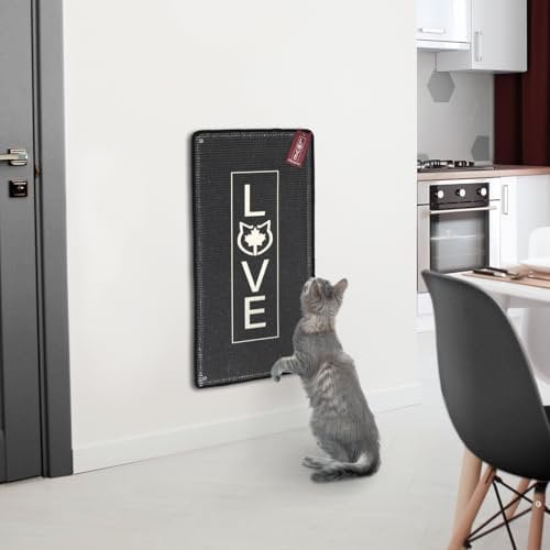 CanadianCat Company | Kratzteppich für Katzen - anthrazit | 80 x 40 cm | Bodenläufer, Wandteppich, Wandbefestigung