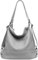 Caspar 2 in 1 Schultertasche Rucksack aus Leder Damen Tasche - PREMIUM LINE - Modell No.796 - Made in Italy, Farbe:grau, Größe:One Size