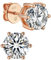 MomentWish Moissanite Orecchini Oro Rosa, 2 Carato/6,5mm Orecchino Punto Luce Donna Uomo Brillanti Diamanti Anallergici Regalo-6 Prong