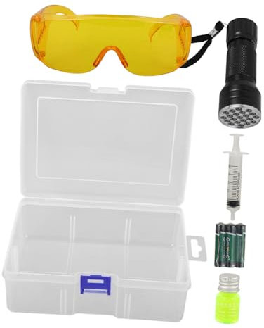 Ciieeo 1 Juego De Herramientas para Detectar Fugas De Aire Acondicionado Coche Gafas UV Comprobador Fugas Ca con Tinte UV Detector Aire Acondicionado Prueba