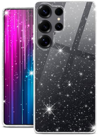 moex Sparky Case für Samsung Galaxy S25 Ultra Hülle mit Glitzer Effekt aus Silikon, durchsichtige Handyhülle dünn und weich, Schutzhülle transparent glitzernd Design Cover, Klar