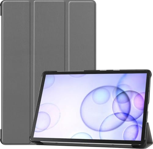 BTH - Tablet Hülle für Samsung Galaxy Tab S6 - Leichte Hülle mit Trifold Cover - Stoßfest Grau