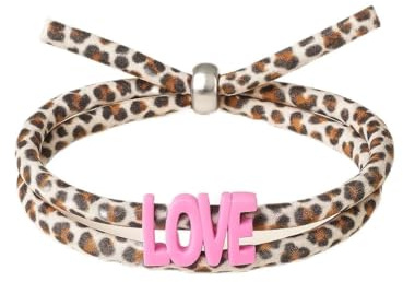 Generisch Leo Armband, Ibiza Style, Leopardenmuster Wickelarmband elastisch und verstellbar, Freundschaftsarmband, Selfmade, Boho, Festival