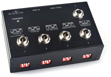 DJ Controller, MIDI zu TRS Box Elektronische Gitarre Klavier 1-In 5-Out 6,35 Teiler MTR-5