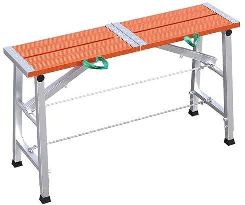 Escalera de andamio, banco de trabajo portátil ajustable de aluminio, plataforma de trabajo resistente con capacidad de 330 libras para renovación de casa y trabajo en lugares altos