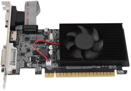 VBESTLIFE GT610 2 GB Grafikkarte, DDR3 128 Bit GPU, 810/600 MHz, PCIE 2.0 X16 Desktop-PC-Gaming-Grafikkarte mit HDMI-, DVI- und VGA-Anschlüssen
