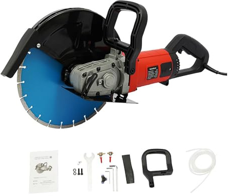 HUOMMGS Elektrisch Steinsäge 3500W Nassschneider mit 350mm Sägeblatt Hochleistungs Betonsäge Steinschneider Steintrennmaschine 0,5 m/min Steinsäge Betonschneider für Granit, Porzellan