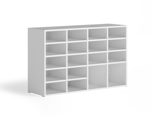 Vicco Schuhschrank Lysander, Weiß, 104.2 x 65.5 cm | mit 18 offenen Fächern