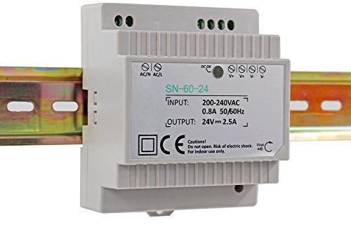 Auforua® Hutschienen Netzteil LED Trafo 230VAC / 24V DC 2.5A 60W; Konstantspannung DIN-Schiene Netzteil für LED Produkte 24V DC; Schaltnetzteil Hutschienennetzteil