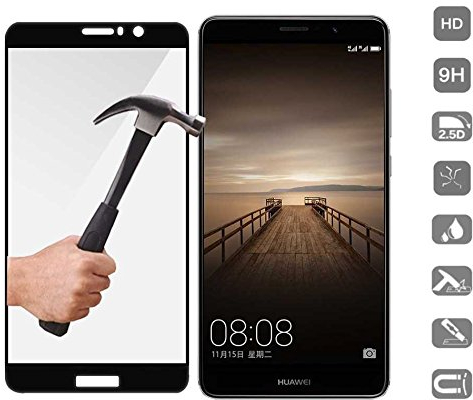Protector de Cristal Templado Compatible con Huawei Mate 9 Negro 3D Completo Cubre Todo