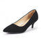 DREAM PAIRS Women's Kitten Heels Pointed Toe Dress Court Shoes Moda Black Nubuck Size 8 US/ 6 UK