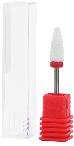 Frcolor Nagelfräser Aufsatz Fräser Bit Birnenform Bit Abfräsen Altmodellage Maniküre Stahl (Rot)