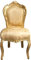 Casa Padrino Barock Esszimmer Stuhl Gold Blumen Muster/Gold ohne Armlehnen - Antik Möbel