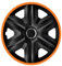 Luckyberg Radkappen - 'Fast LUX/Action' 15 Zoll 4er Set - Universal Fit für Autos und andere Fahrzeuge (Orange)