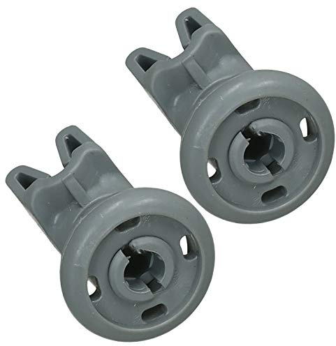 SPARES2GO Upper Basket Wheels For Bosch, Neff & Siemens Dishwasher (Pack of 2, Diameter 24mm)