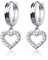 SLUYNZ 925 Sterling Silber Herz Creolen für Frauen Damen Creolen Ohrringe Tropfen Baumeln Ohrringe (A-Silber)
