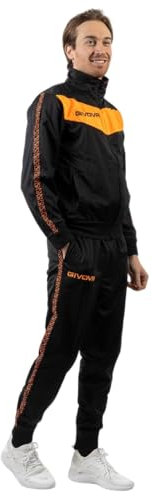 GIVOVA TUTA BANDA VISA TRIACETATO NERO/ARANCIO FLUO