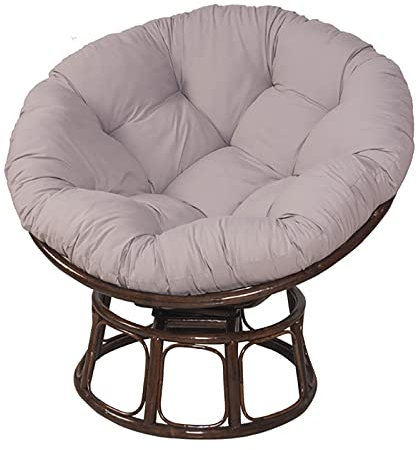 SRHWBF Grau Papasan Stuhl Kissen Polster für Papasansessel Gartenstuhl Gepolstert Sitzkissen für Drehsessel Korbsessel Balkonstuhl (NUR Kissen) (Ø105cm/41.3 in)