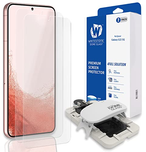 Whitestone Displayschutzfolie aus gehärtetem Glas für Samsung Galaxy S22, mit Flüssigdispersionstechnologie, 2 Stück