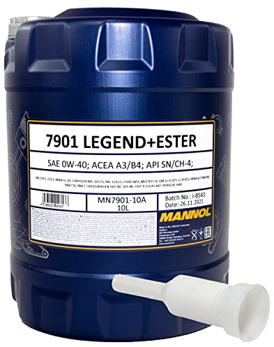 Motoröl Motor Öl vollsynthetisch MANNOL Legend+Ester 0W-40 API SN/CH-4 10 Liter mit Ausgießer