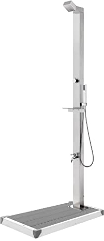 INLIFE Gartendusche mit Grauer Bodenplatte 225 cm Edelstahl-0782-0782