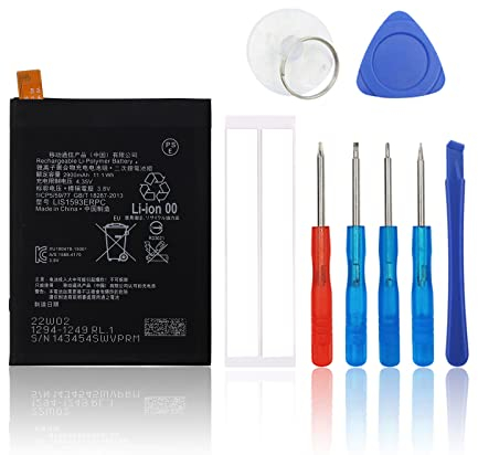 SwarKing Batterie de rechange compatible avec Sony Xperia Z5 E6653, SO-01H, SOV32, E6603, 501SO LIS1593ERPC avec kit d'outils