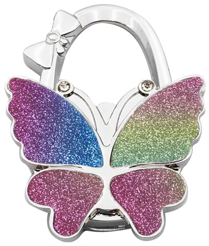 LizCeyMD Folding Handbag Hooks for Tables, Bag Hanger, Butterfly Design | Portable Handbag Holder, Foldable Purse Hook, Bag Hooks for Desk, Table Hanging Bags, Storage or Decor Gifts