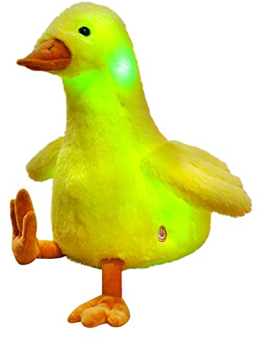 LICHENGTAI Gans Plüschtiere Kawaii Gans Kuscheltier, 30CM Bunte LED Leuchtende Stofftier Weiches Plüsch Puppe Schlafkissen Kissen Tier Figuren Dekokissen Geburtstag Spielzeug für Kinder Jungen Mädchen