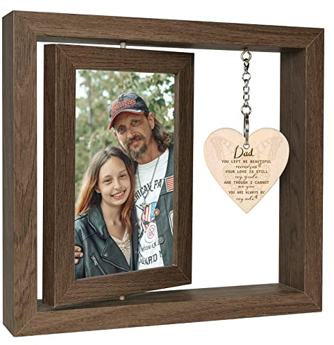 EYITUPC Bereavement Gifts Dad Memorial Wood Frame Loss Father Sympathy Gift | Remembrance, Grief, Condolence, Sorry for Your Loss, Grieving, Thinking of You Gifts for Women, Rotating, Dis 2 15x10 cm