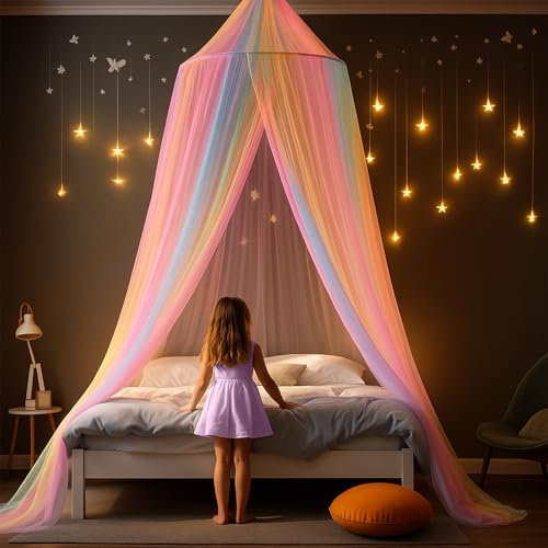 ZUFIO Moskitonetz Bett - Großes Mosquitonetz für Baby Einzelbett Doppelbett (Color)