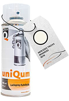 uniQum Autolack Spraydose fürs Auto für MERCEDES TRUCKS REINWEISS 9678 Autolack Reparatur 400 ml