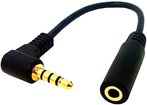 SHANFEILU 4 Poli 3,5 mm 90 Gradi a Angolo Retto Cavo Audio Maschio a Femmina Ausiliario 3,5 mm TRRS Cavo Audio Stereo Cavo di Estensione Cuffie Supporto Microfono 12 Pollici