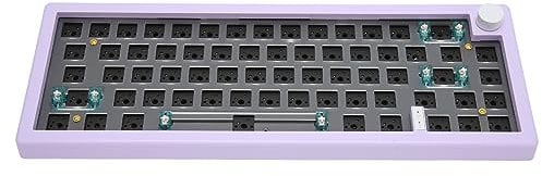 Elprico 67 Tasten DIY Mechanisches Tastatur-Kit, Kabellose 2,4 G Bluetooth 5.0 DIY Mechanische Tastatur, Typ C Kabelgebundene Hot-Swap-Bare Barebone-Tastatur (Lila)