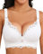 Svmer Push Up Lace Bra for Women Underwire Plus Size Comfortable Brassiere White 40C
