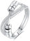 INFUSEU Antistress Ring, Fidget Angstring Ringe Verstellbar Bead Einstellbare Spinner Worry Schmuck Anxiety Ring Geschenk für Frauen Damen Mädchen