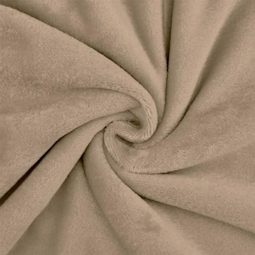 Wellness Fleece Stoff, kuschelig weicher Fleecestoff zum Nähen, taupe (Länge am Stück: ab 50cm / Breite: 150cm)