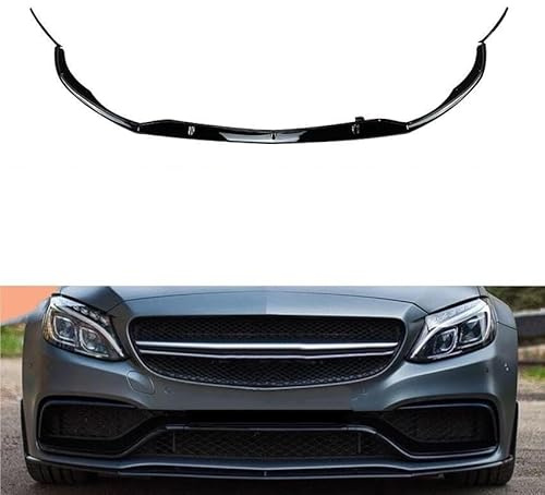 INRNT Auto Frontlippe Frontspoiler für Benz Classe C W205 C205 S205 C63 AMG 2015-2022,Antikollisions FrontstoßStange Splitter Spoilerlippe Diffusor,A/Glossy Black